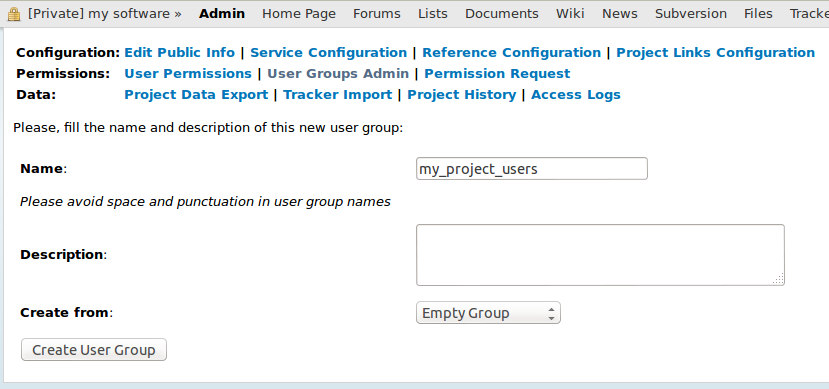 Project Administration — Tuleap latest version documentation